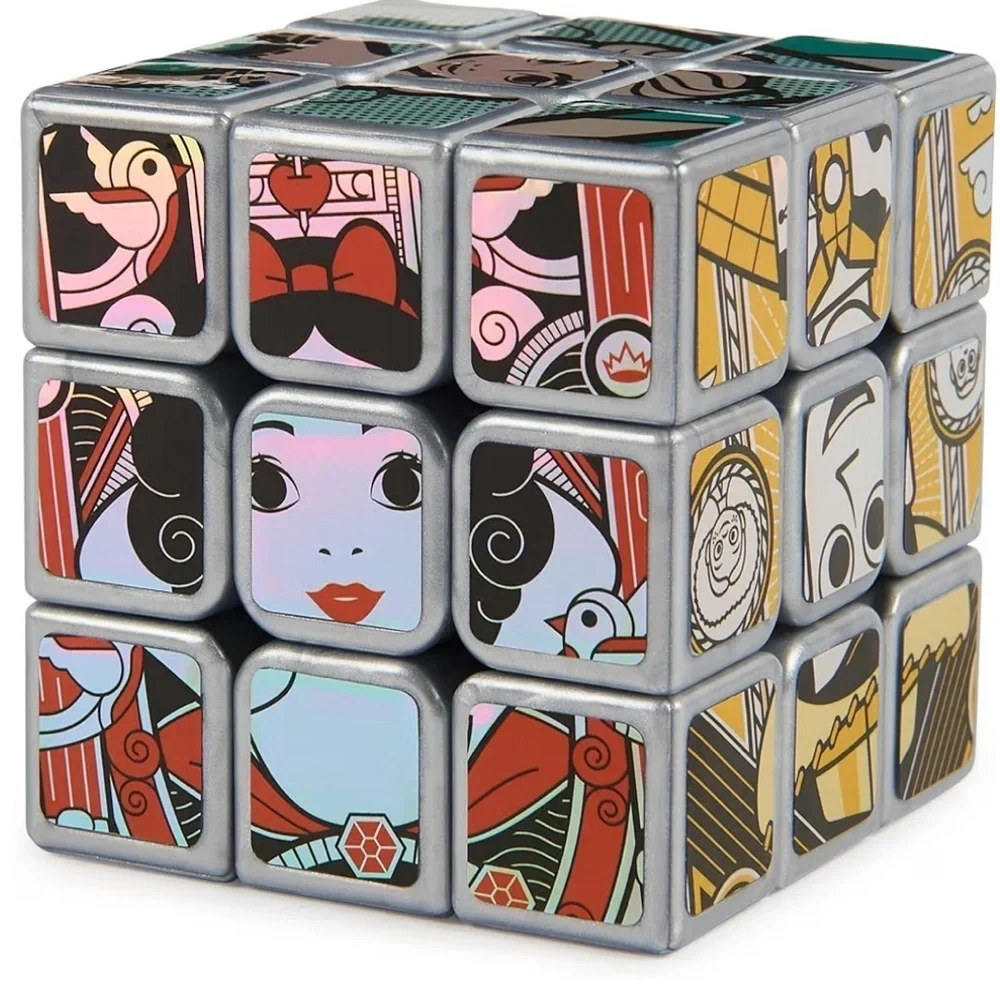 Disney 100th Anniversary Rubik's Cube - Silver NEW Snow White Woody Mickey Elsa